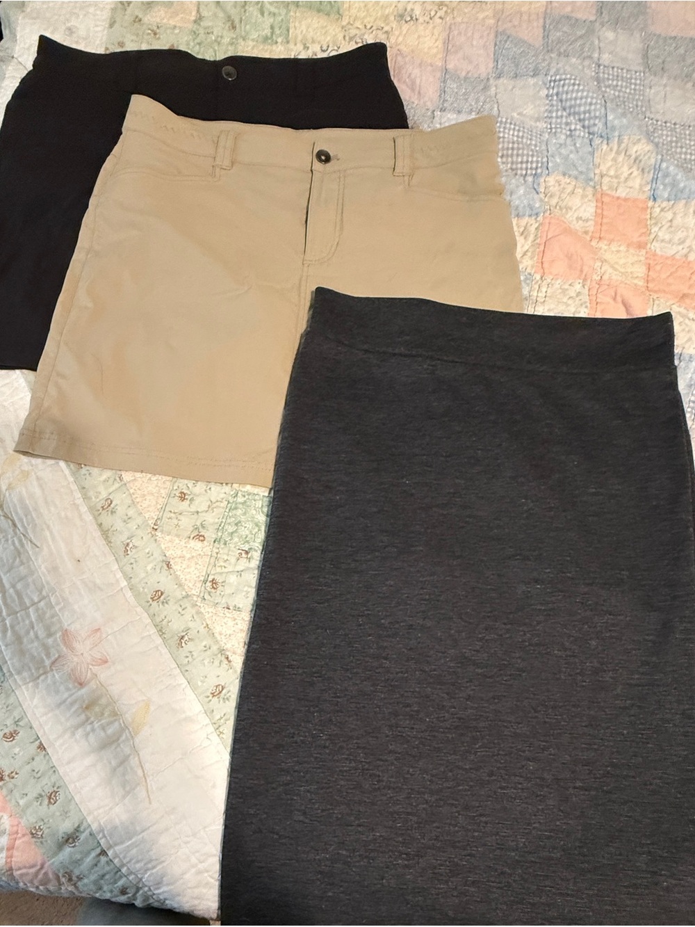 Eddie Bauer Women's Mini Skirt Trio — Black, Khaki, Charcoal